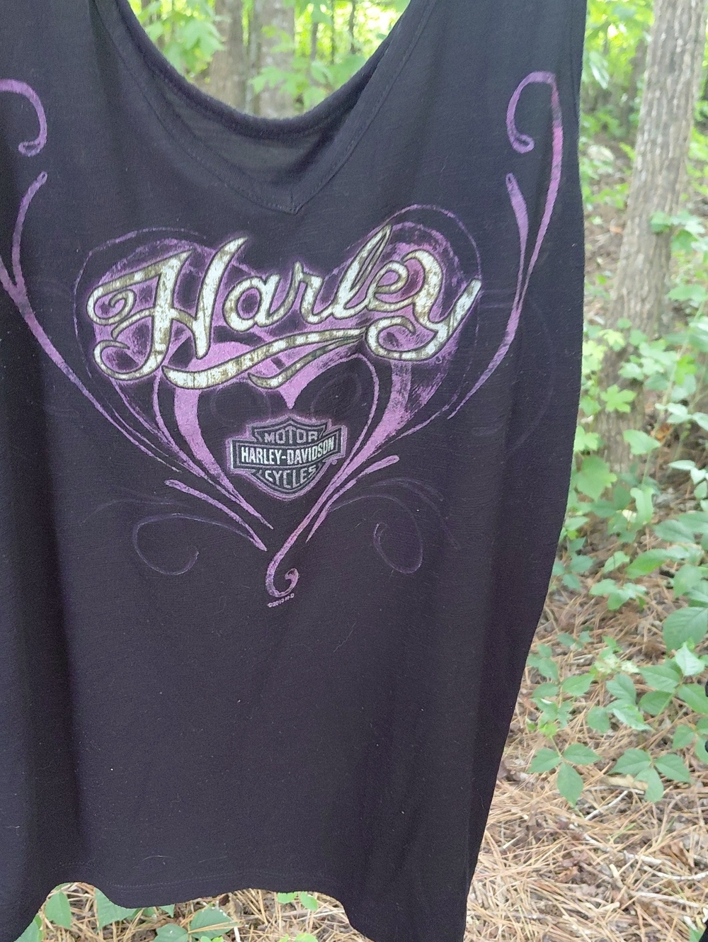 Harley-Davidson Black Tank with Purple Heart Graphic
